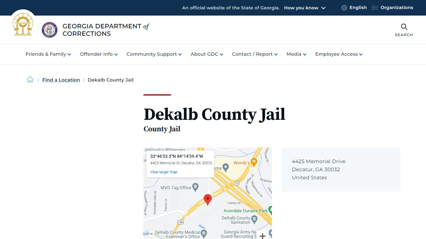 Dekalb County Jail | Georgia Department of Corrections