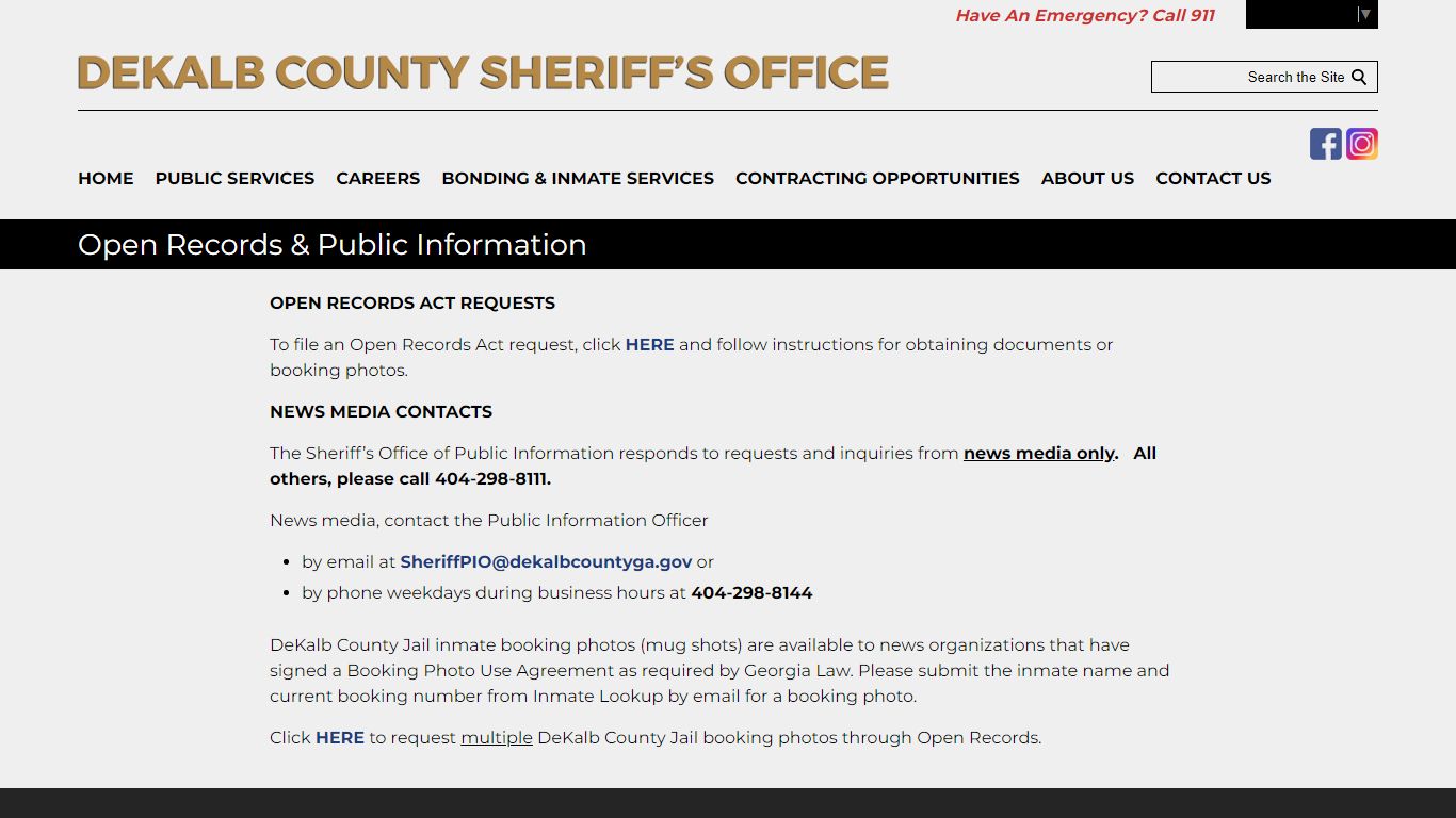 Open Records & Public Information - DeKalb County Sheriff's Office